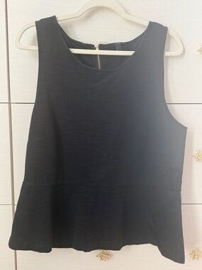 Sleeveless navy Peplum Women's Top
